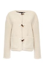 Load image into Gallery viewer, Women's Beige Fleece Borg Toggle Jacket
