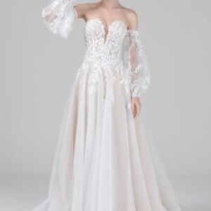 A-Line Court Train Tulle Wedding Dress CW2586